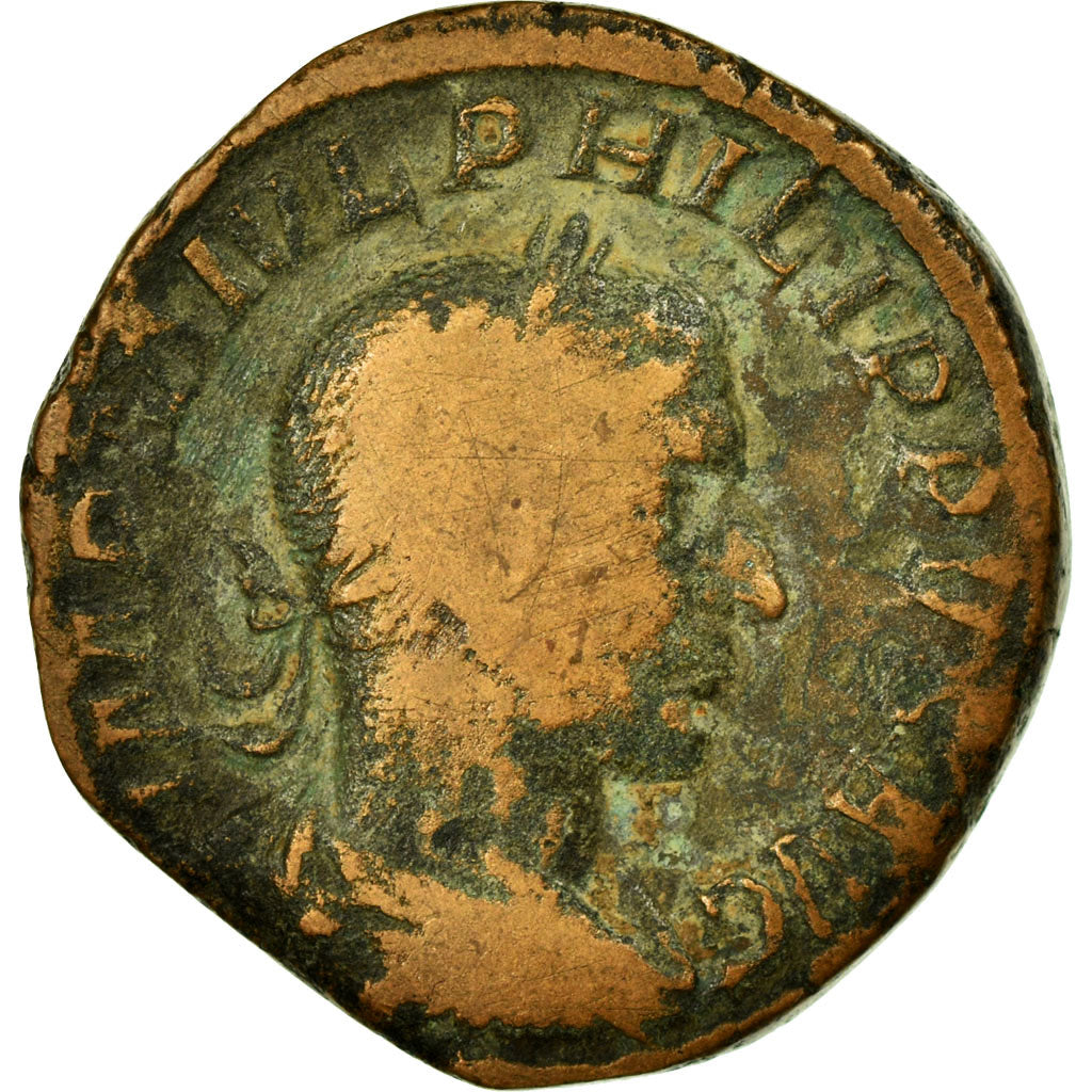 Philip II, Sestertius, Copper, VF(30-35), Cohen:169