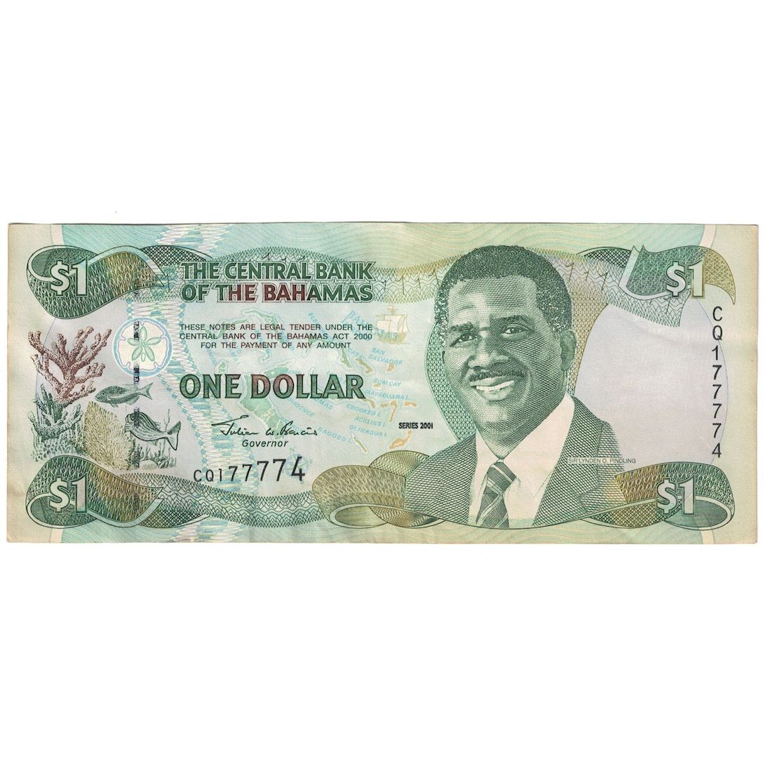 Billete, 1 Dollar, 2001, Bahamas, KM:69, EBC+