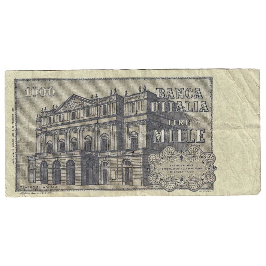 Billet, Italie, 1000 Lire, 1969-1981, KM:101f, B+
