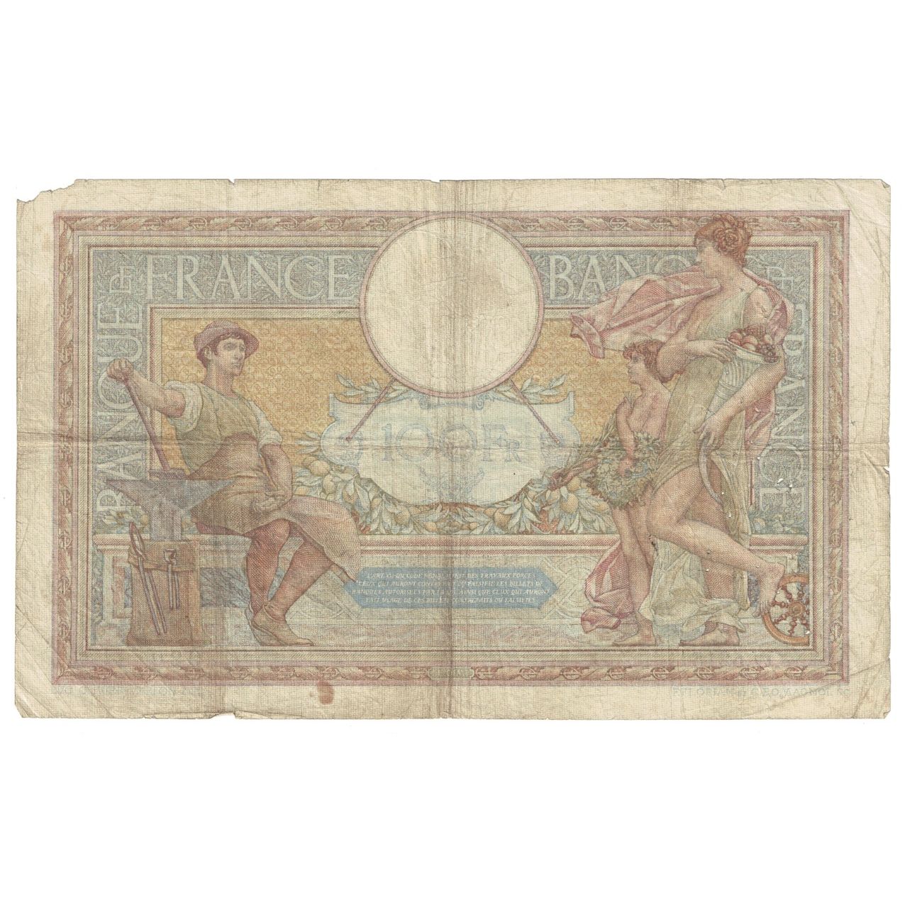 Francia, 100 Francs, Luc Olivier Merson, 1936, 1936-10-08, B+, KM:78c