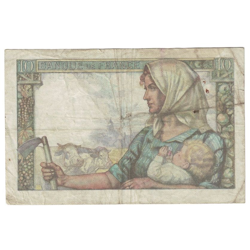 Francja, 10 Francs, Mineur, 1943, 1943-03-25, VF(30-35), Fayette:8.8, KM:99e