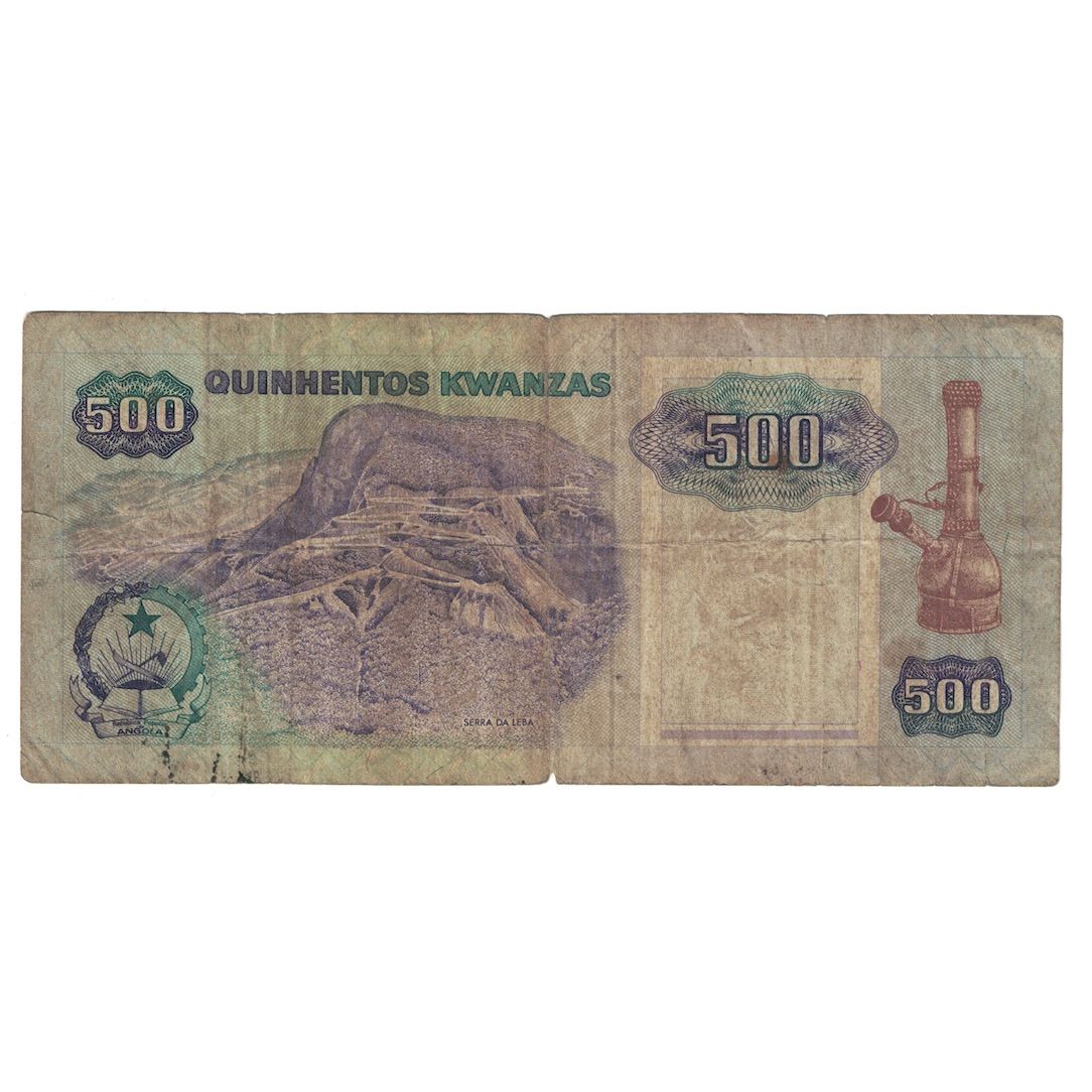 Nota, Angola, 500 Kwanzas, 1991, 1991-02-04, KM:128b, VG(8-10)