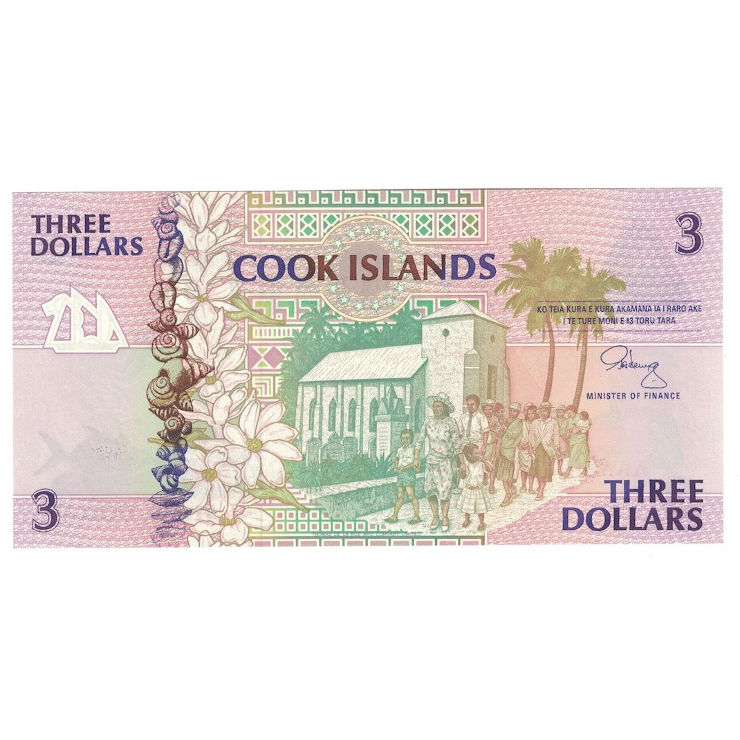 Banconote, Isole Cook, 3 Dollars, Undated (1992), KM:7s, FDS