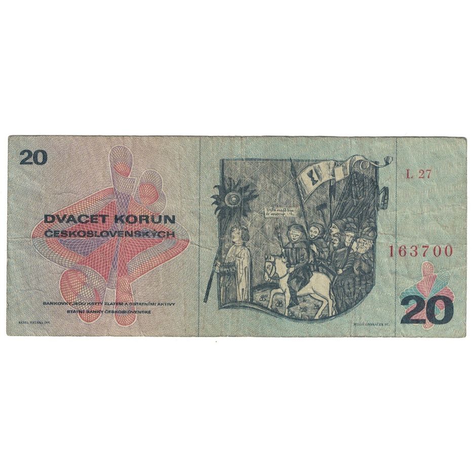Banknote, Czechoslovakia, 20 Korun, 1970, KM:92, VF(20-25)