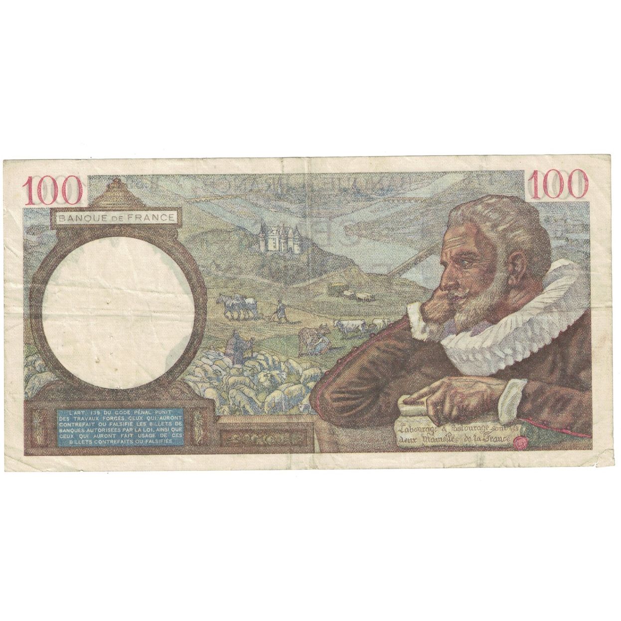 France, 100 Francs, Sully, 1939, H.5945, EF(40-45), Fayette:26.19, KM:94