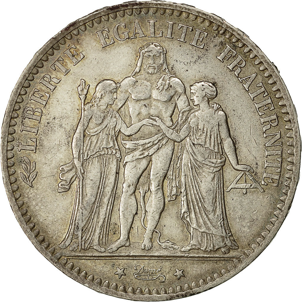 Coin, France, Hercule, 5 Francs, 1878, Bordeaux, AU(50-53), Silver, KM:820.2