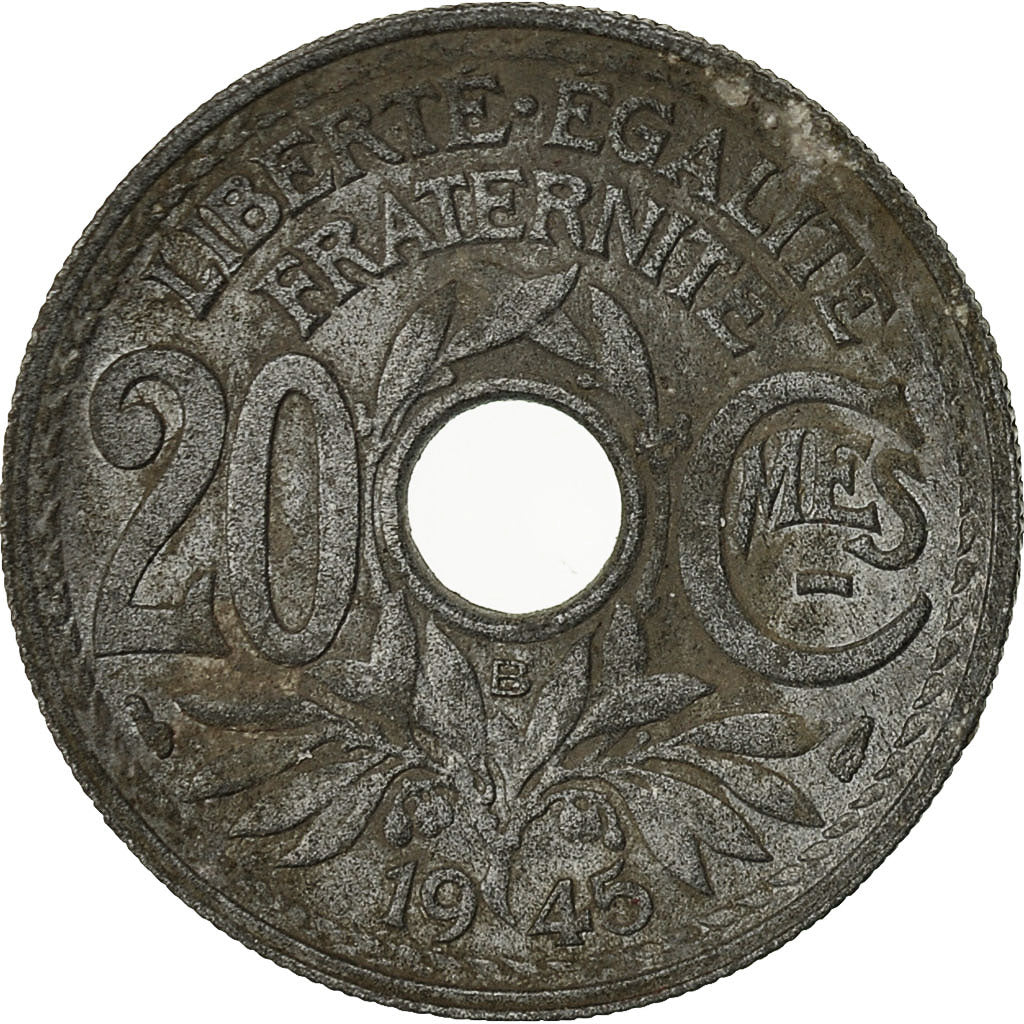 Münze, Frankreich, Lindauer, 20 Centimes, 1945, Beaumont - Le Roger, SS, Zinc