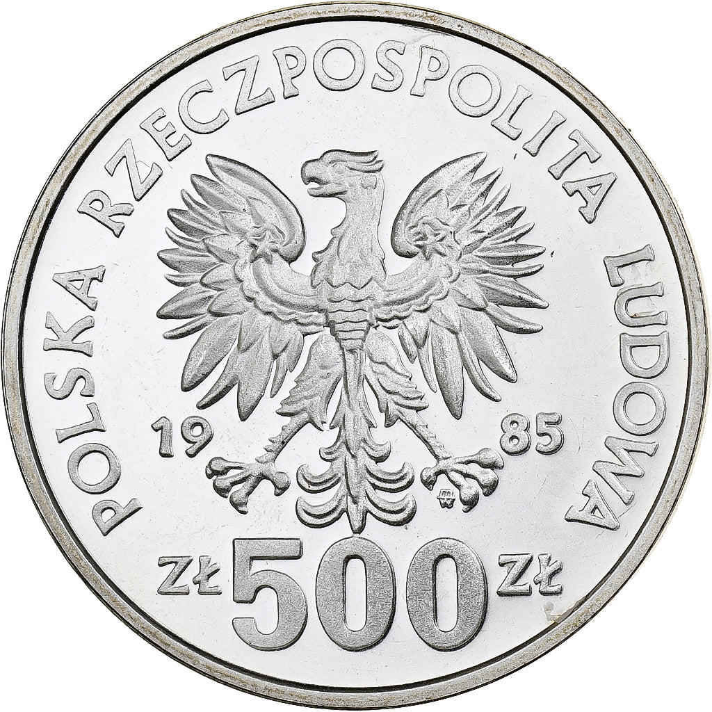 Pologne, 500 Zlotych, Przemyslaw II, 1985, Warsaw, BE, Argent, SPL, KM:156