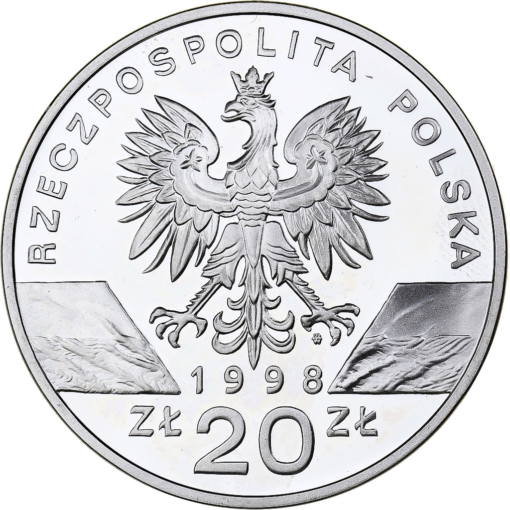 Poland, 20 Zlotych, Bufo Calamita, 1998, Warsaw, Proof, Silver, MS(65-70)