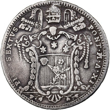 Papal States, Pius VI, Testone, 1785, Rome, Silver, EF(40-45), KM:1048
