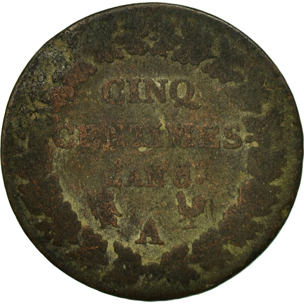 Coin, France, Dupré, 5 Centimes, AN 8, Paris, VF(20-25), Bronze, KM:640.1