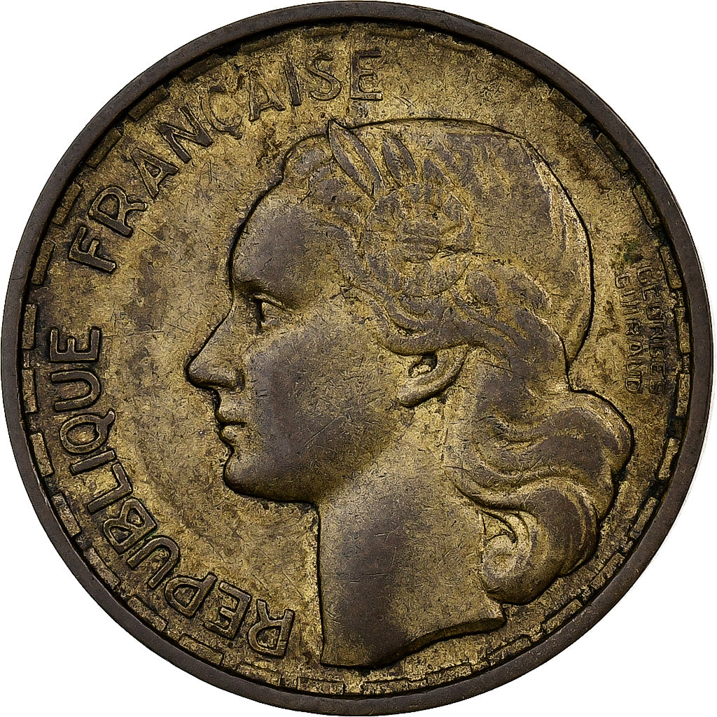 Frankreich, 20 Francs, Guiraud, 1950, Beaumont-Le-Roger, Cupro-Aluminium, SS