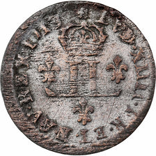 França, Louis XIV, 15 Deniers, 1713, Metz, Lingote, VF(30-35), Gadoury:95