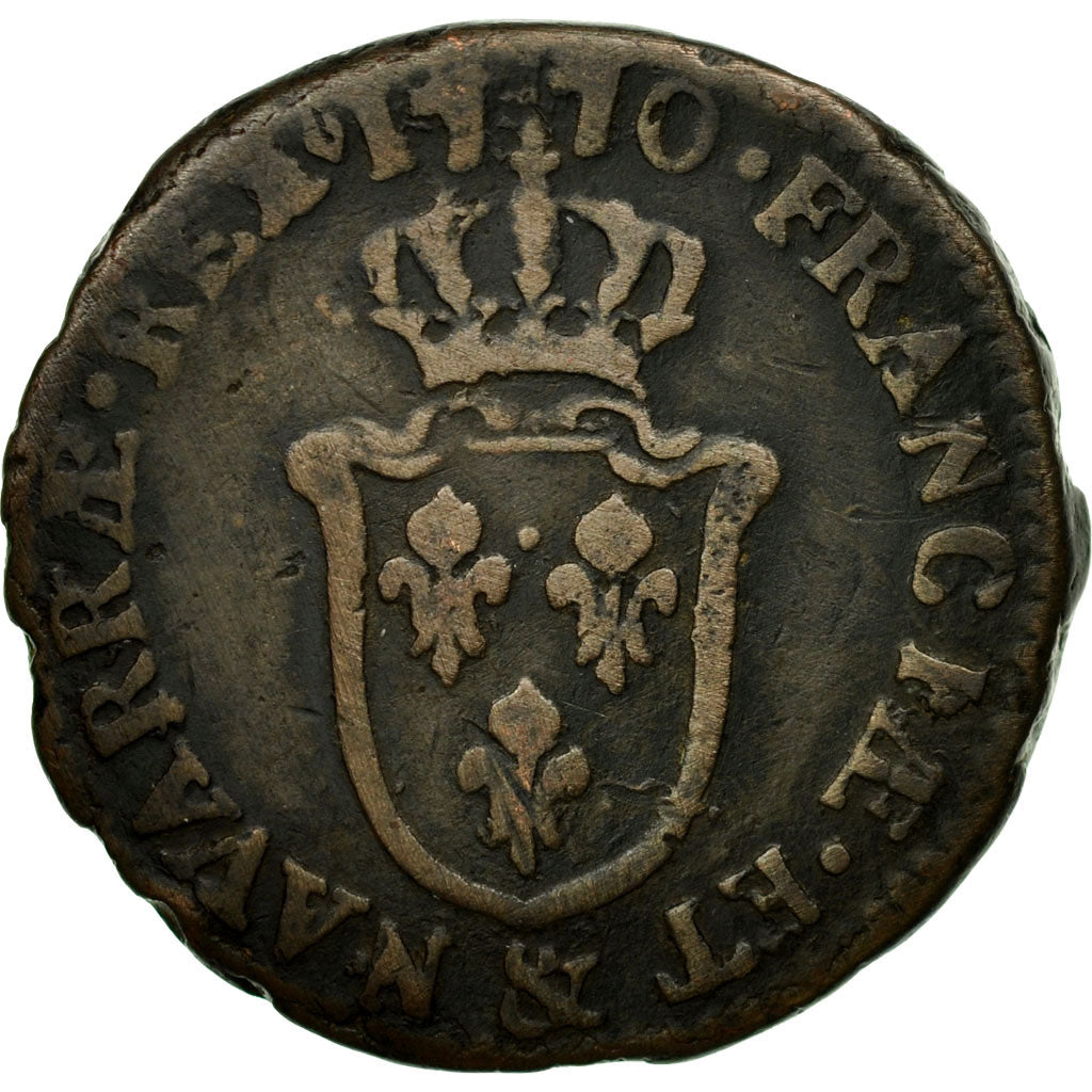 Münze, Frankreich, Louis XV, Sol d'Aix, Sol, 1770, Aix, S+, Kupfer, KM:542