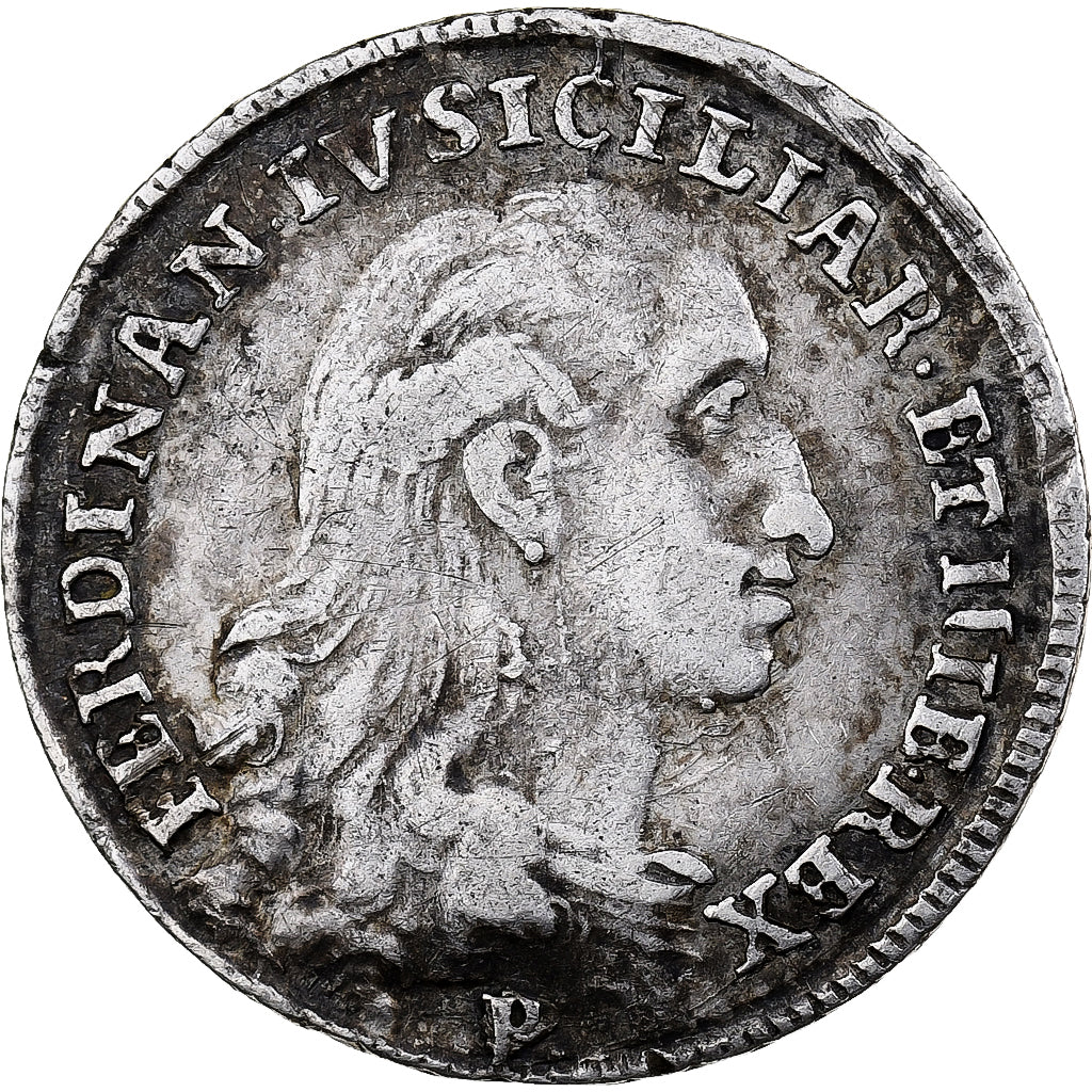 Royaume de Naples, Ferdinand IV, 20 Grana, 1796, Naples, Argent, TB+, KM:210