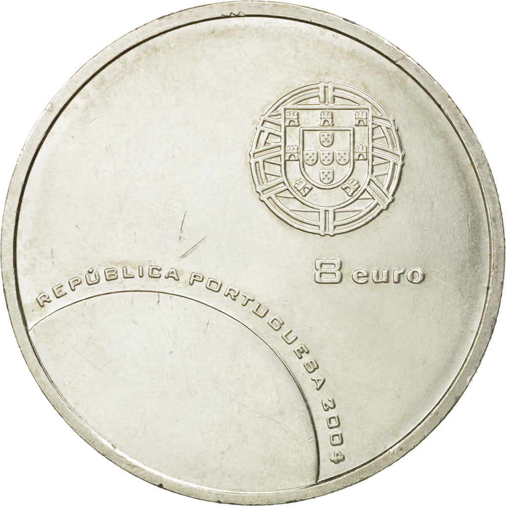 Portugal, 8 Euro, 2004, Lisbon, MS(63), Srebro, KM:757