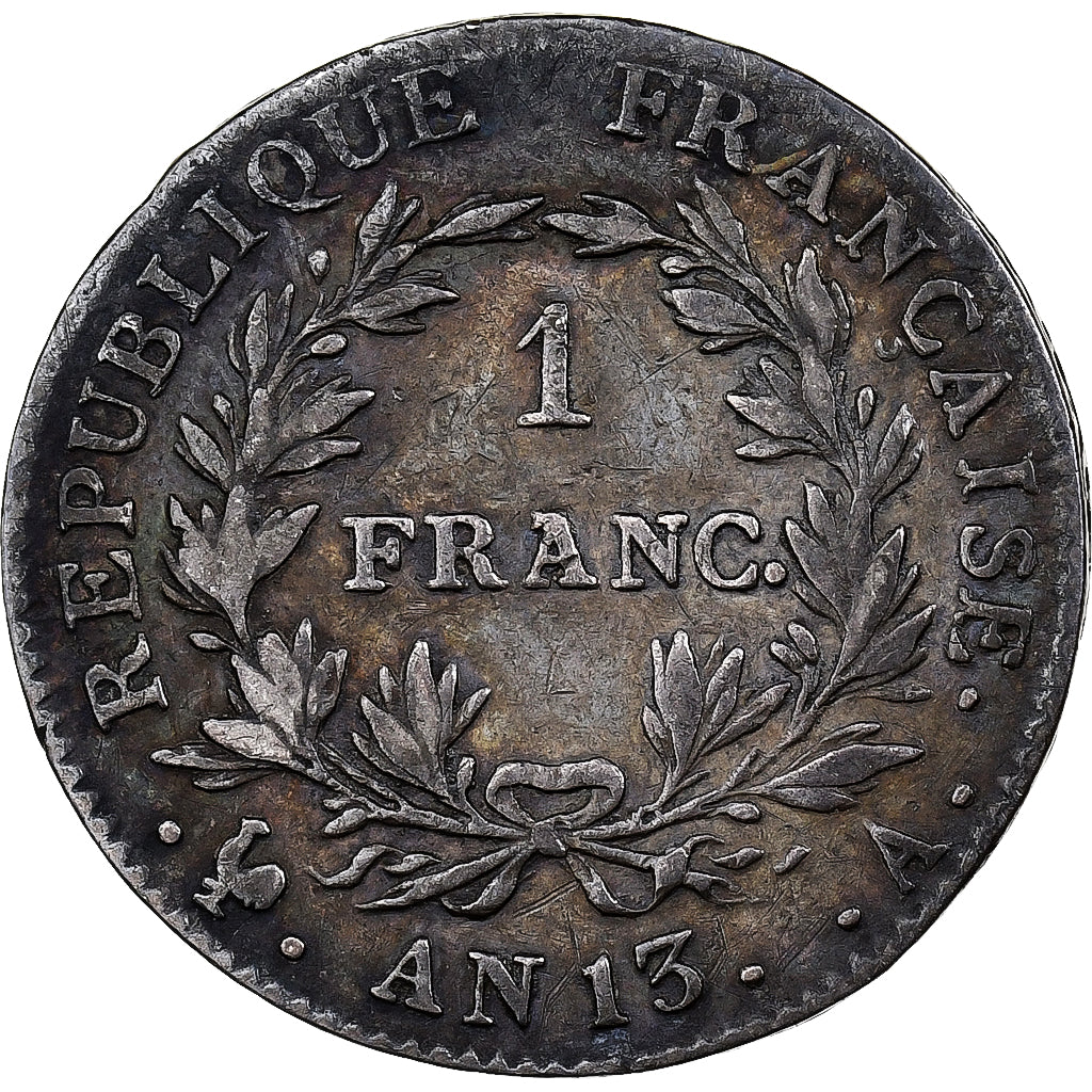 France, Napoléon Ier, 1 Franc, AN 13, Paris, Argent, TB+, Gadoury:443, KM:656.1