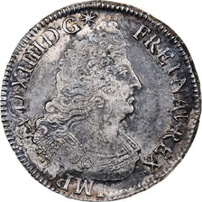 France, Louis XIV, 1/2 Ecu aux palmes, 1697, Rouen, reformed, Silver, VF(30-35)