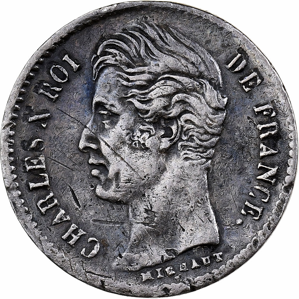 Francja, Charles X, 1/4 Franc, 1830, Bayonne, Srebro, VF(30-35), Gadoury:353