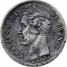 Francja, Charles X, 1/4 Franc, 1830, Bayonne, Srebro, VF(30-35), Gadoury:353
