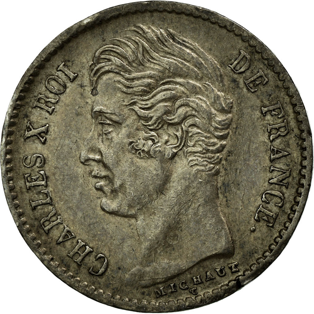 Moneta, Francia, Charles X, 1/4 Franc, 1828, Paris, BB+, Argento, KM:722.1