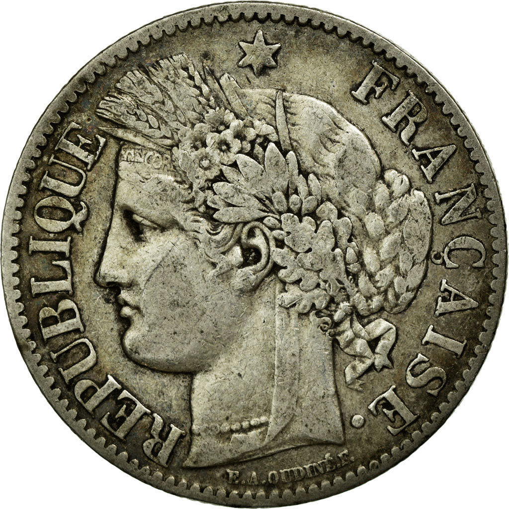 Moneda, Francia, Cérès, 2 Francs, 1888, Paris, BC+, Plata, KM:817.1