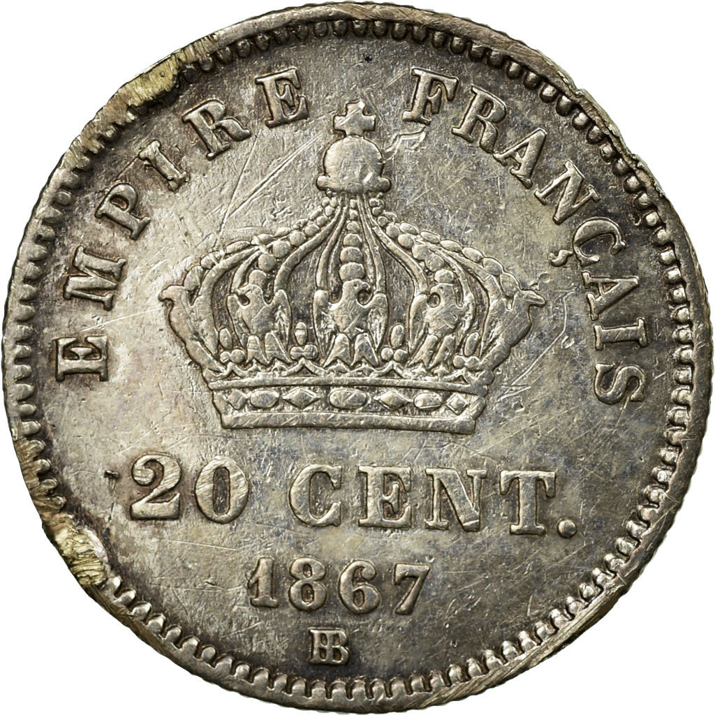 Münze, Frankreich, Napoleon III, Napoléon III, 20 Centimes, 1867, Strasbourg