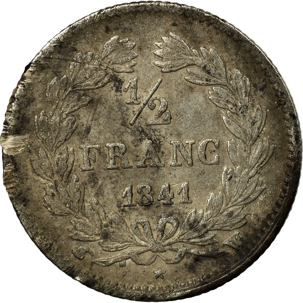 Francia, 1/2 Franc, Louis-Philippe, 1841, Lille, Plata, BC