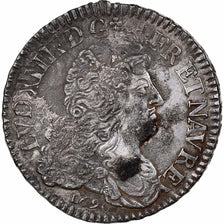 França, Louis XIV, 1/2 Écu aux 8 L, 1690, Reims, Prata, EF(40-45), Gadoury:184