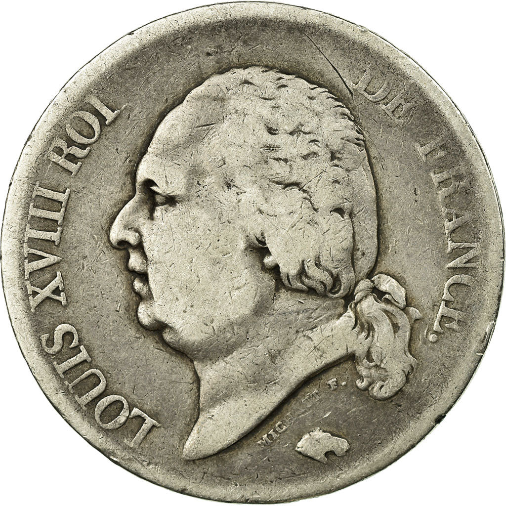 Moeda, França, Louis XVIII, Louis XVIII, 5 Francs, 1817, Paris, VF(20-25)