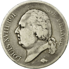 Moeda, França, Louis XVIII, Louis XVIII, 5 Francs, 1817, Paris, VF(20-25)