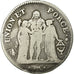 Moeda, França, Union et Force, 5 Francs, AN 6/5/4, Bordeaux, Rara, VF(30-35)