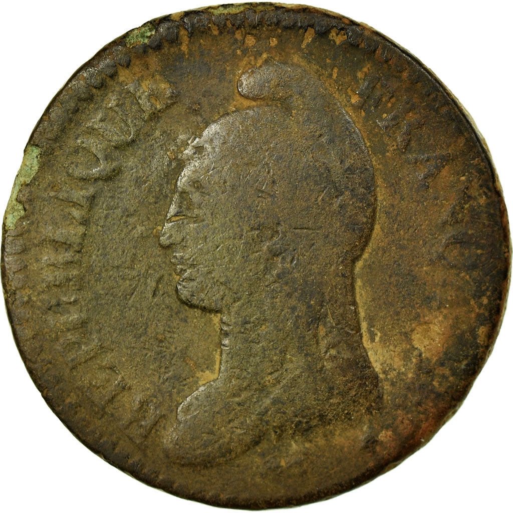 Monnaie, France, Dupré, Decime, AN 8, Metz, TB, Bronze, Gadoury:187a, KM:644.2