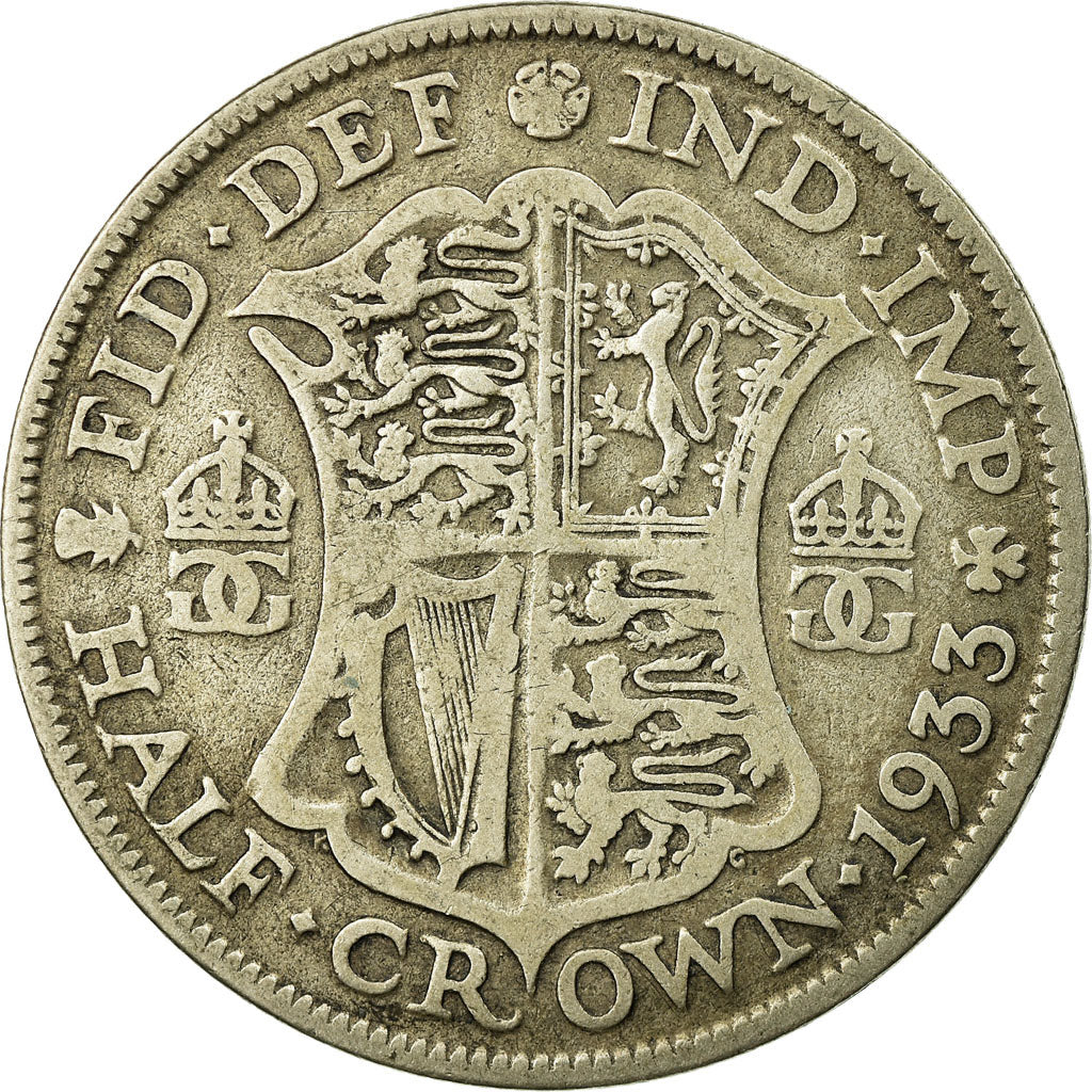 Coin, Great Britain, George V, 1/2 Crown, 1933, EF(40-45), Silver, KM:835