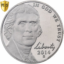 Stati Uniti, 5 Cents, Jefferson, 2014, San Francisco, FS, Rame-nichel, PCGS