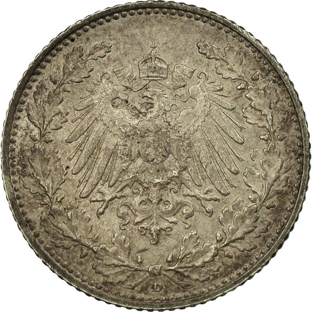 Coin, GERMANY - EMPIRE, 1/2 Mark, 1906, EF(40-45), Silver, KM:17