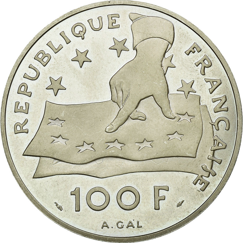 Coin, France, 100 Francs, 1991, Paris, MS(63), Silver, KM:1002