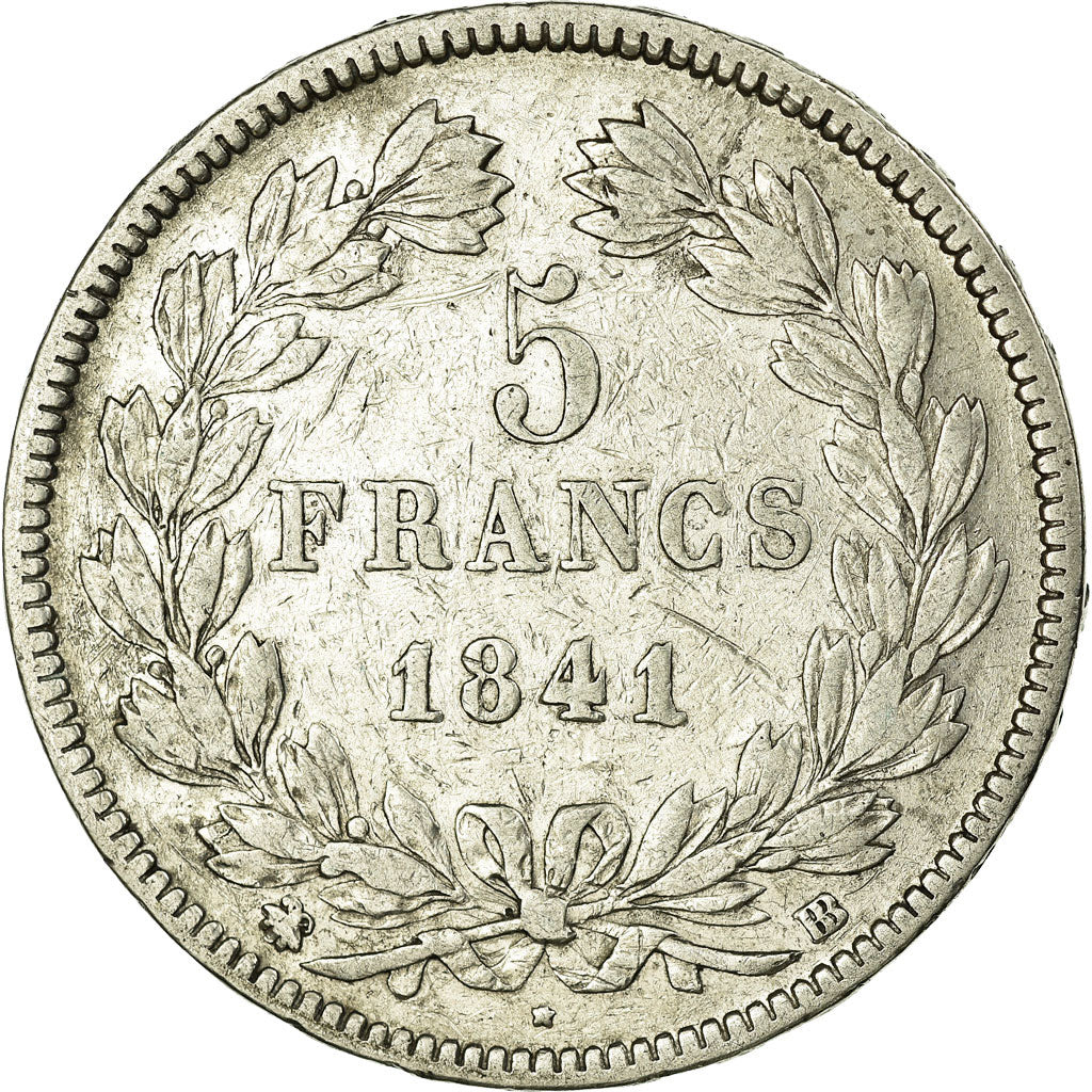 Coin, France, Louis-Philippe, 5 Francs, 1841, Strasbourg, VF(20-25), Silver