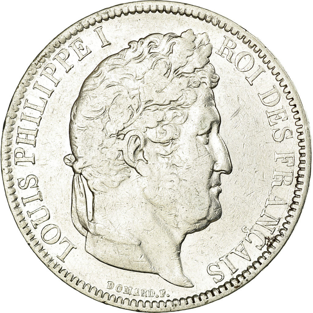 Moneda, Francia, Louis-Philippe, 5 Francs, 1831, Lyon, BC+, Plata, KM:744.2