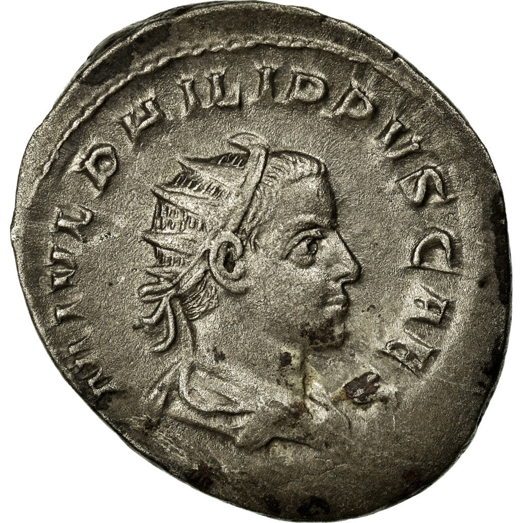 Philip II, Antoninianus, Billon, AU(55-58), Cohen:54