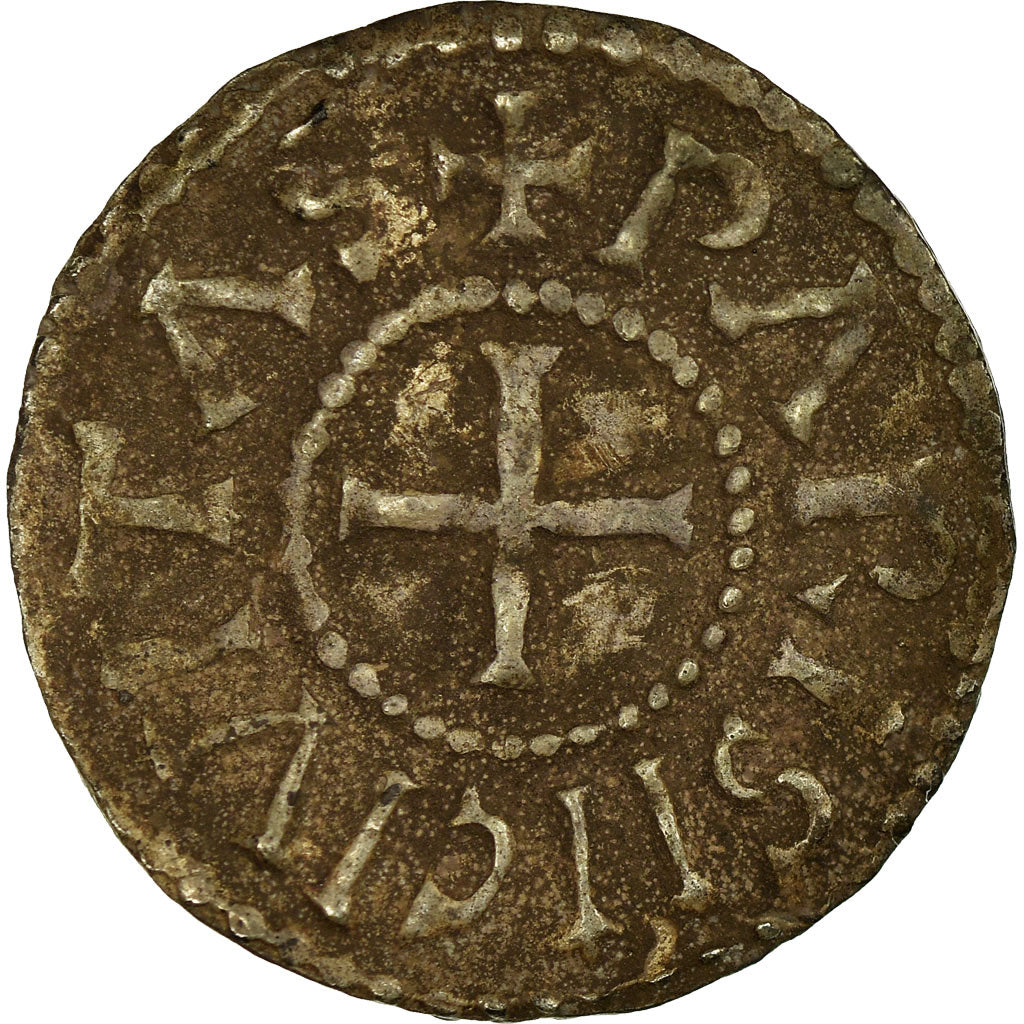 Moneda, Francia, Charles le Chauve, Denarius, Paris, MBC+, Plata, Depeyrot:763