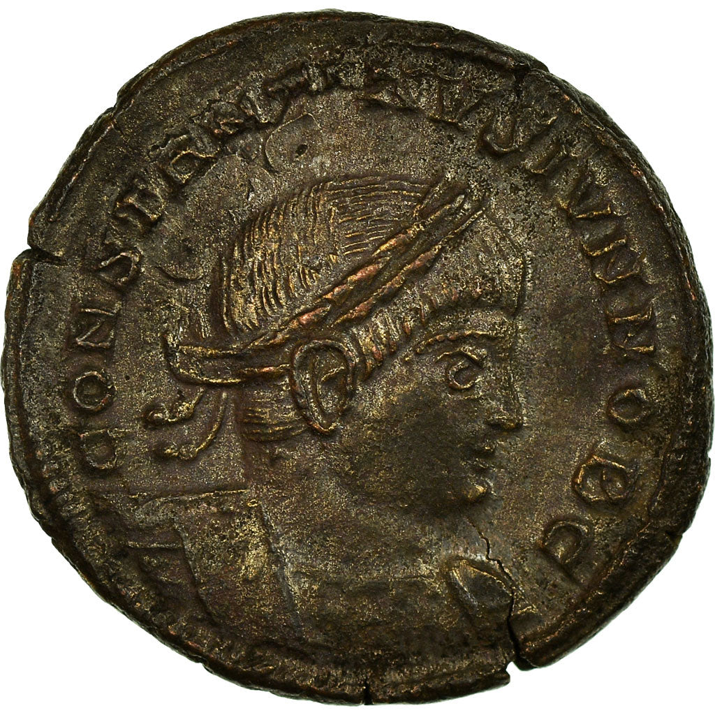 Coin, Constantine II, Nummus, Trier, VF(30-35), Copper, RIC:254