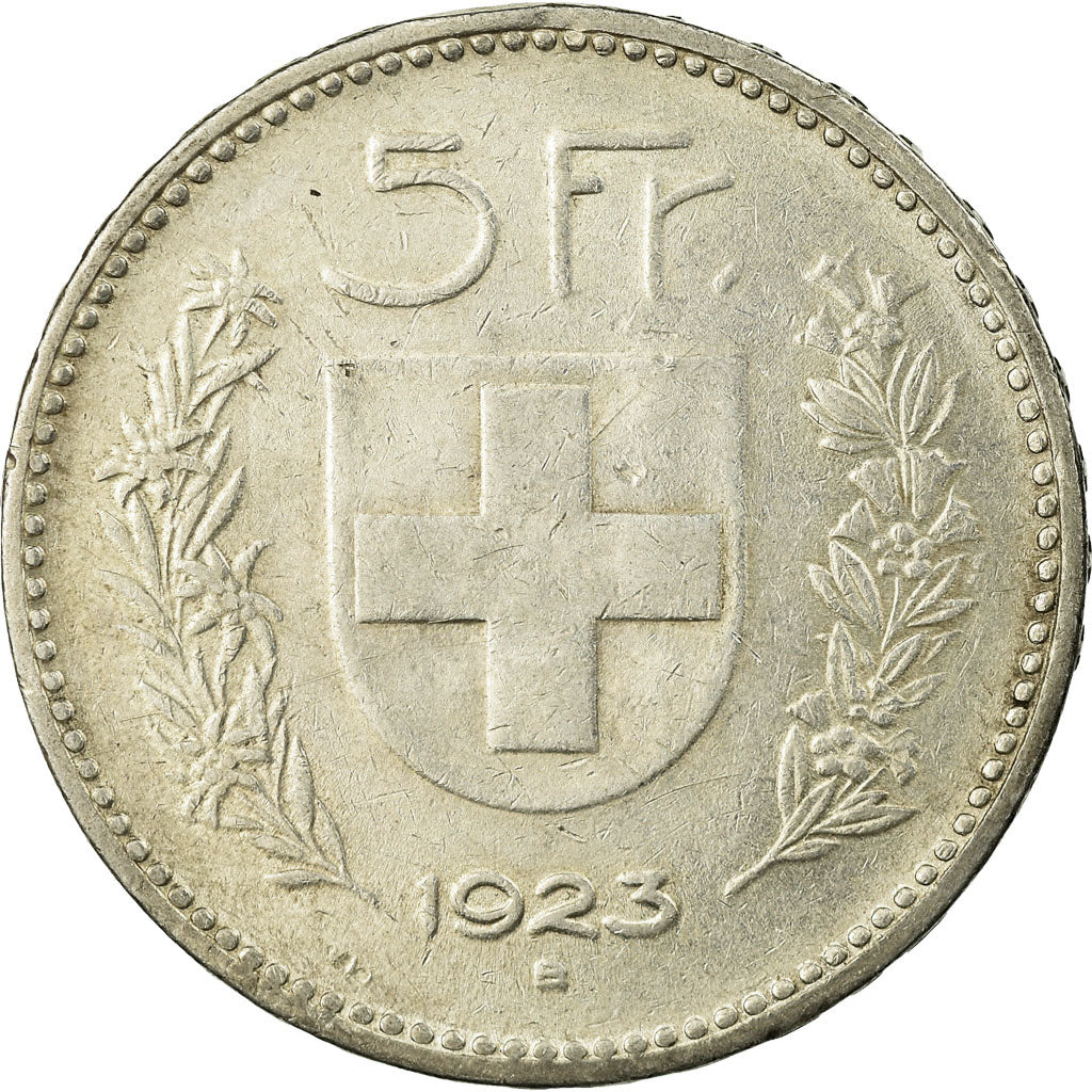 Switzerland, 5 Francs, 1923, Bern, Silver, EF(40-45)