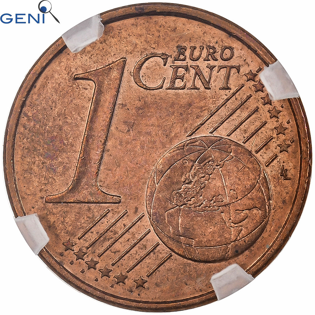 Unione Europea, 1 Centime, Error double reverse, Acciaio placcato rame, GENI
