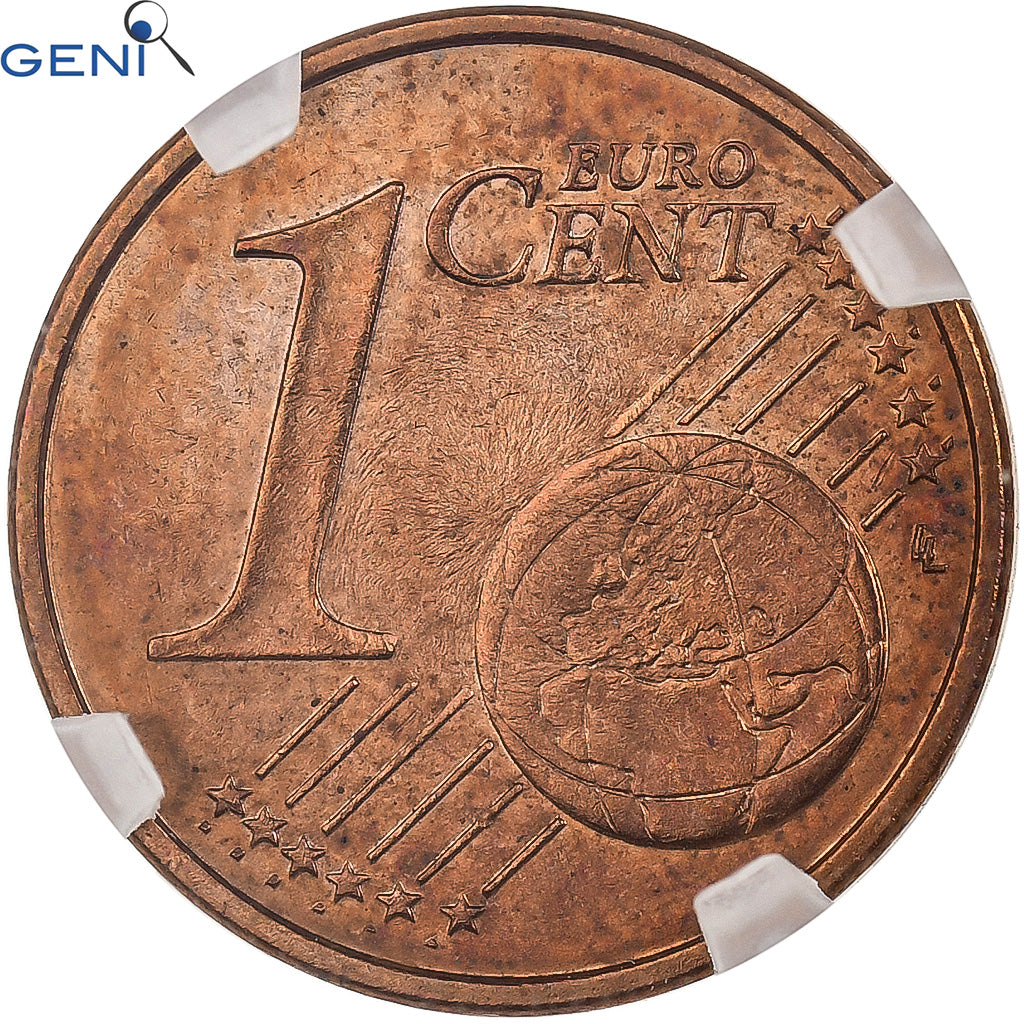 Unione Europea, 1 Centime, Error double reverse, Acciaio placcato rame, GENI