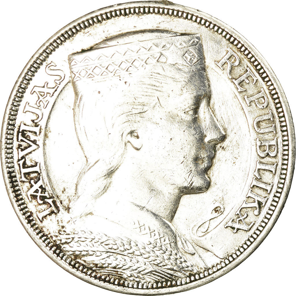 Münze, Latvia, 5 Lati, 1931, SS+, Silber, KM:9