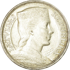 Moneda, Letonia, 5 Lati, 1931, MBC+, Plata, KM:9
