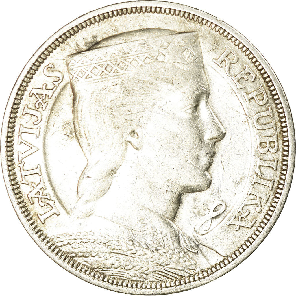 Monnaie, Latvia, 5 Lati, 1931, TTB+, Argent, KM:9