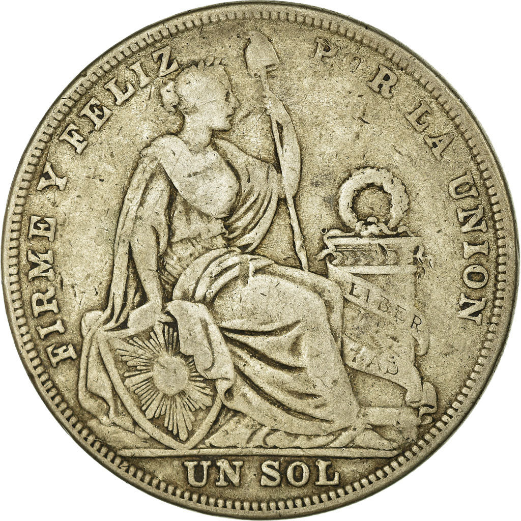 Moneda, Perú, Sol, 1924, Philadelphia, BC+, Plata, KM:218.1