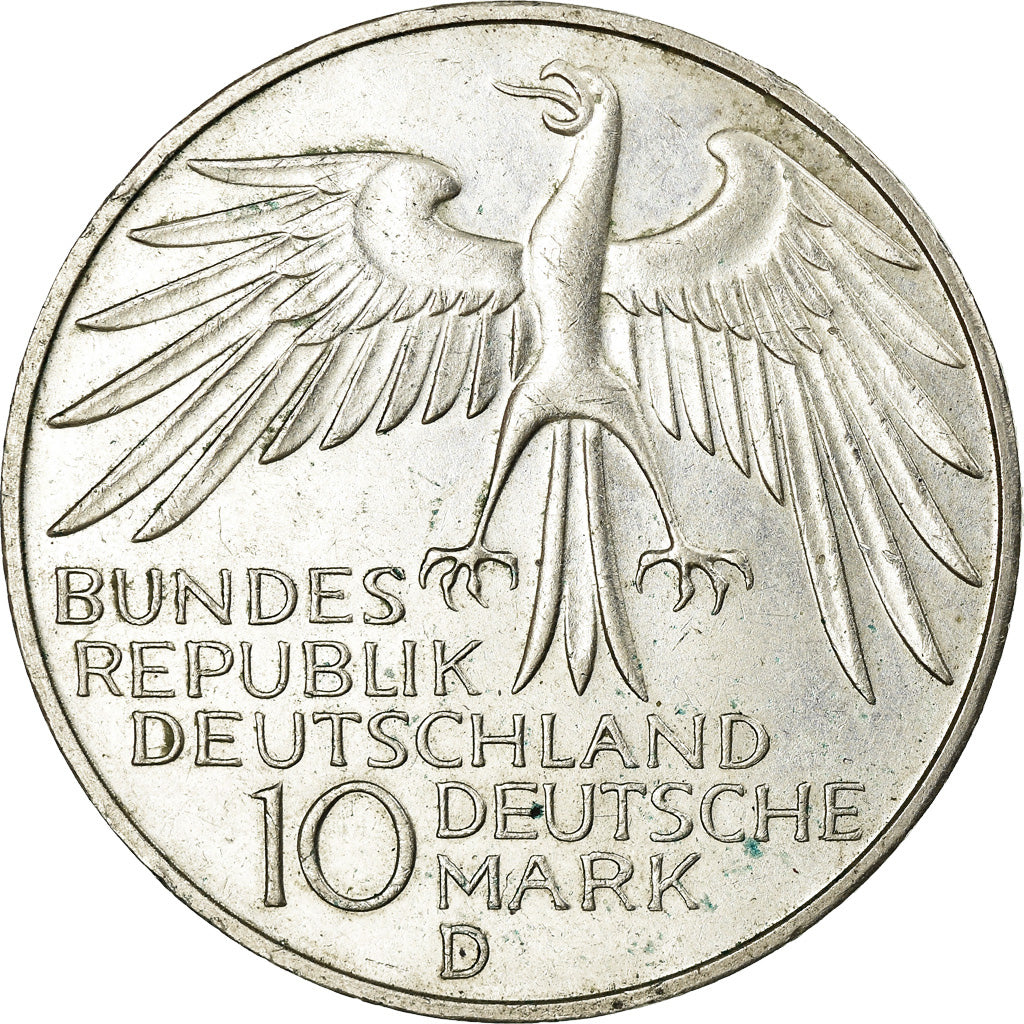 Coin, GERMANY - FEDERAL REPUBLIC, 10 Mark, 1972, Munich, AU(55-58), Silver